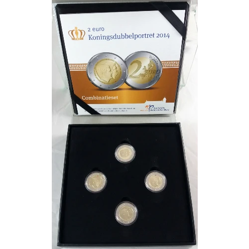 Moneda de 2 Euros Conmemorativos de los Países Bajos 2014 - Ascensión al Trono del Rey Guillermo Alejandro - Estuche Cuatro Versiones - Foto 1