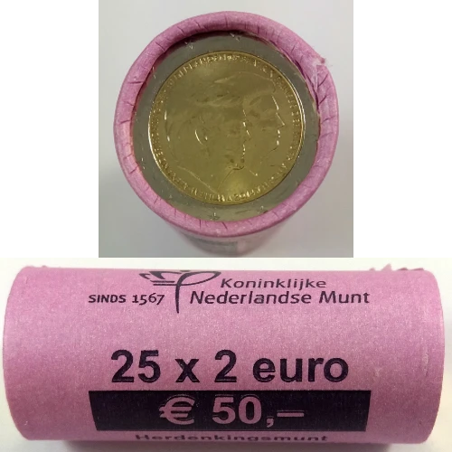 Moneda de 2 Euros Conmemorativos de los Países Bajos 2014 - Ascensión al Trono del Rey Guillermo Alejandro - Rollo - Foto 1