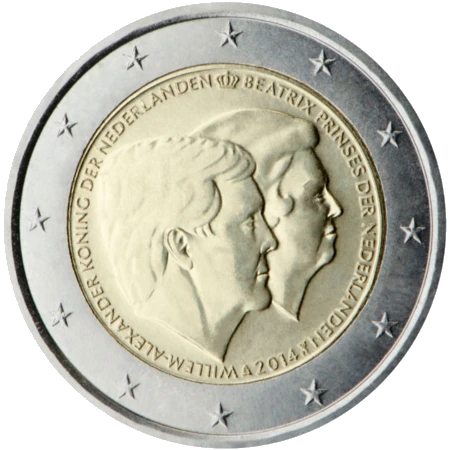 Moneda de 2 Euros Conmemorativos de los Países Bajos 2014 - Ascensión al Trono del Rey Guillermo Alejandro