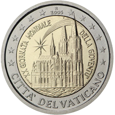 Moneda de 2 Euros Conmemorativos del Vaticano 2005 - XX Jornada Mundial de la Juventud