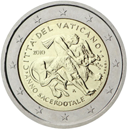Moneda de 2 Euros Conmemorativos del Vaticano 2010 - Año Sacerdotal
