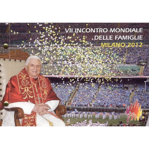 Moneda de 2 Euros Conmemorativos del Vaticano 2012 - VII Encuentro Mundial de las Familias - Conjunto Filatélico - Foto 1