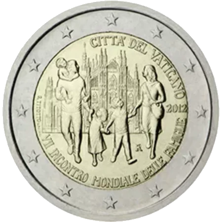 Moneda de 2 Euros Conmemorativos del Vaticano 2012 - VII Encuentro Mundial de las Familias