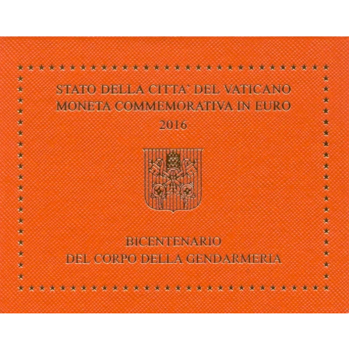 Moneda de 2 Euros Conmemorativos del Vaticano 2016 - Gendarmería Vaticana - Cartera Flor de Cuño - Foto 1