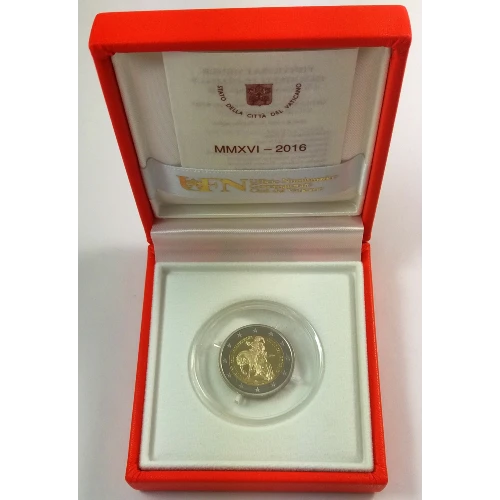 Moneda de 2 Euros Conmemorativos del Vaticano 2016 - Jubileo de la Misericordia - Estuche Proof - Foto 1