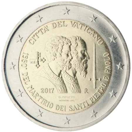 Moneda de 2 Euros Conmemorativos del Vaticano 2017 - Martirio de San Pedro y San Pablo