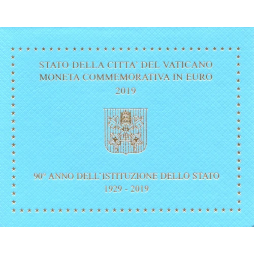 Moneda de 2 Euros Conmemorativos del Vaticano 2019 - Fundación del Estado del Vaticano - Cartera Flor de Cuño