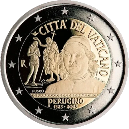 Moneda de 2 Euros Conmemorativos del Vaticano 2023 - Pietro Perugino