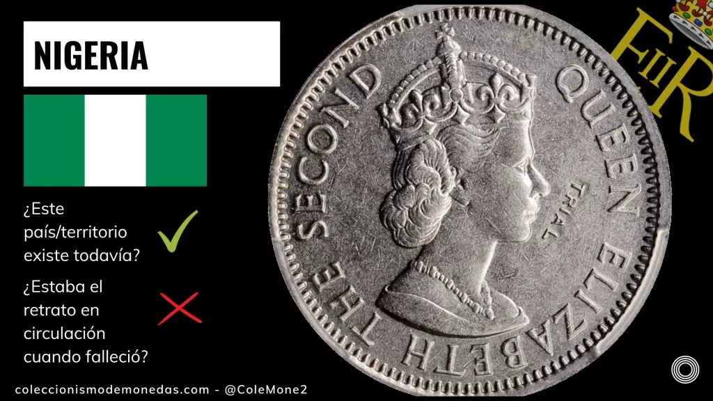 Nigeria - Monedas con Busto de Isabel II