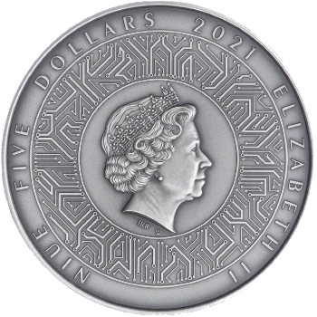 Niue - 5 Dólares 2021 - Microprocesador - Reverso