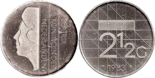 Países Bajos - 2,5 Gulden - 1983