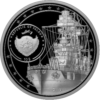Palau - 10 Dólares 2021 - USS Arizona - Reverso