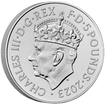 Reino Unido - 5 Libras 2023 - Coronación Cetros y Corona - Anverso