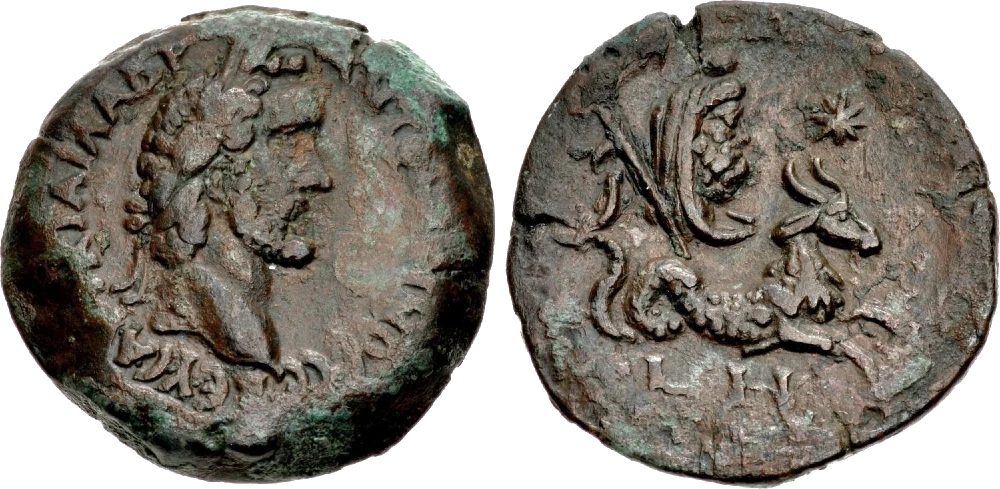 Roma - Egipto - Dracma de Antonino Pio 144 dC - Alejandría - Zodiaco - Capricornio