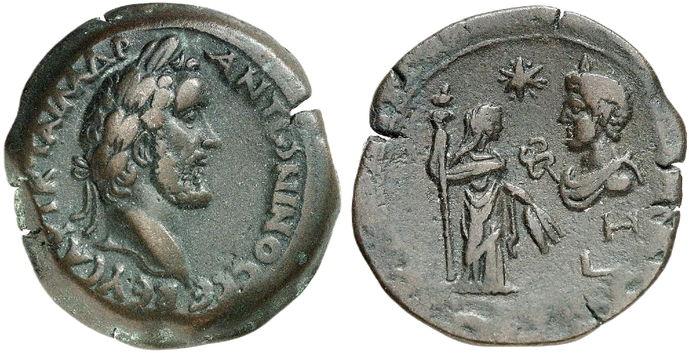 Roma - Egipto - Dracma de Antonino Pio 144 dC - Alejandría - Zodiaco - Virgo