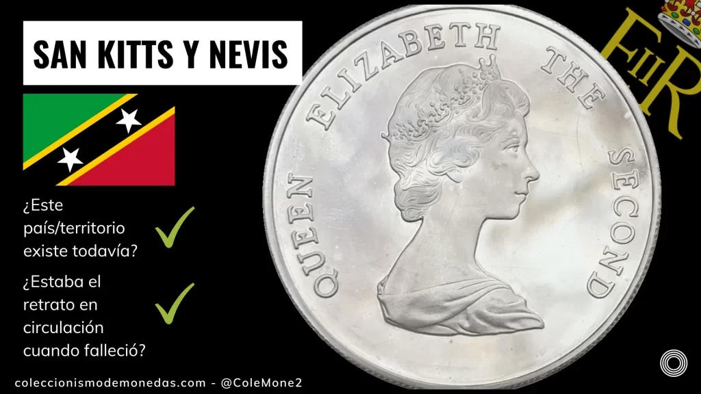 San Kitts y Nevis - Monedas con Busto de Isabel II