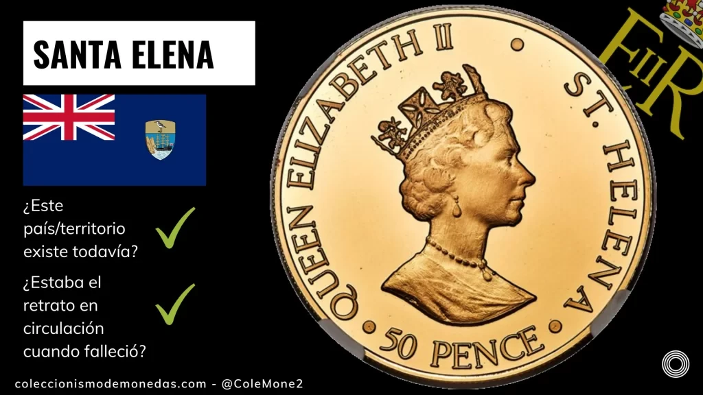 Santa Elena - Monedas con Busto de Isabel II