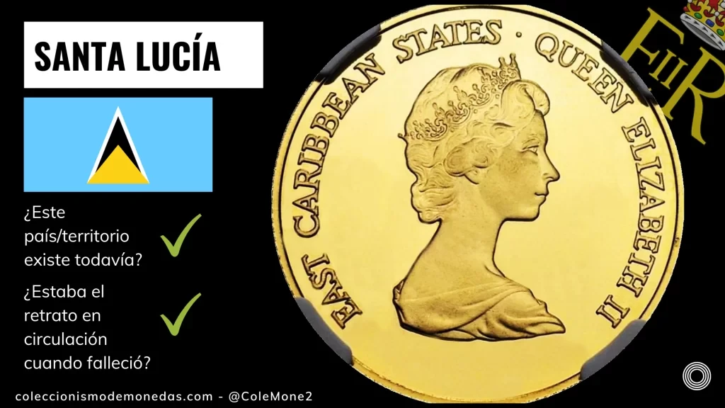 Santa Lucía - Monedas con Busto de Isabel II