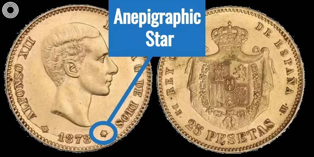 Spain - 25 Pesetas 1878 - Anepigraphic Star