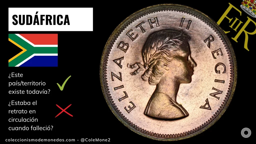 Sudáfrica - Monedas con Busto de Isabel II