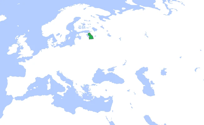 Territorio de la República de Pskov en el año 1400